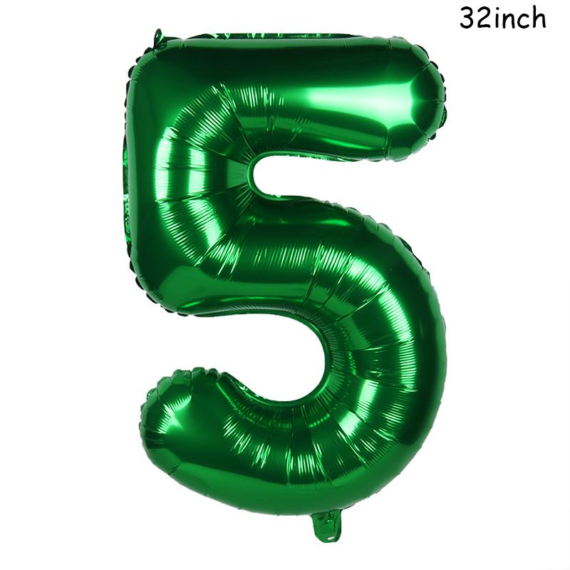 32/40inch Dark Green number balloons Foil Balloon Jungle Safari Birthday Balloon Party Baloon 0 1 2 3 4 5 6 7 8 9 globos Balls