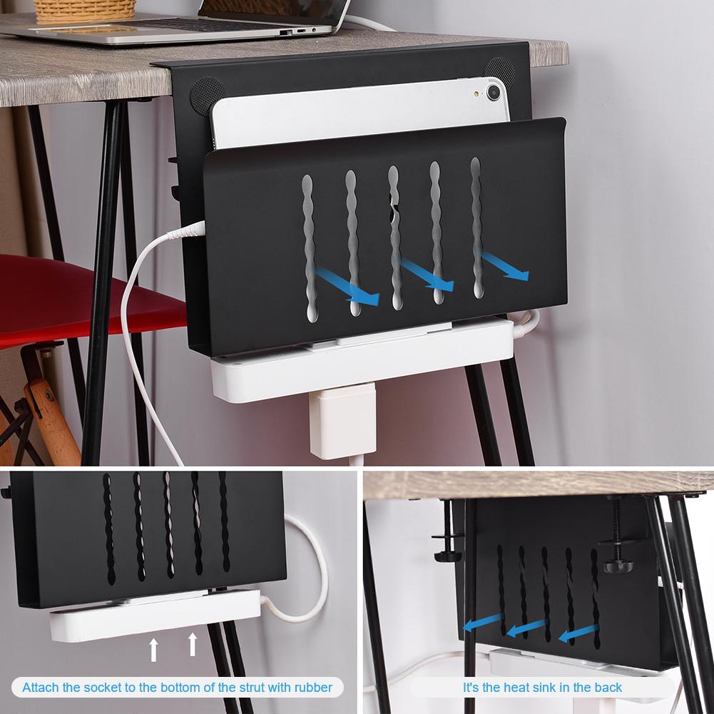 Under Desk Laptop Holder No Drill Clamp on Desk Shelf Hanging Laptop Mount for Office Supplies & Studio Essentials