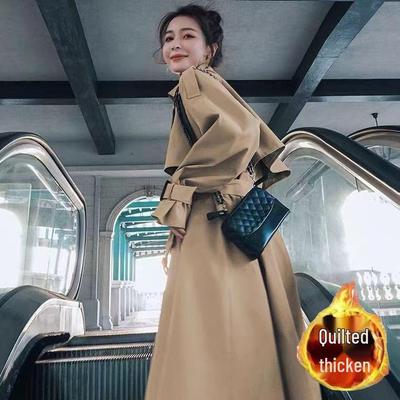 Women's Petite British Style Trench Coat - Mid-Length, Loose Fit, Spring/Autumn 2025 Collection