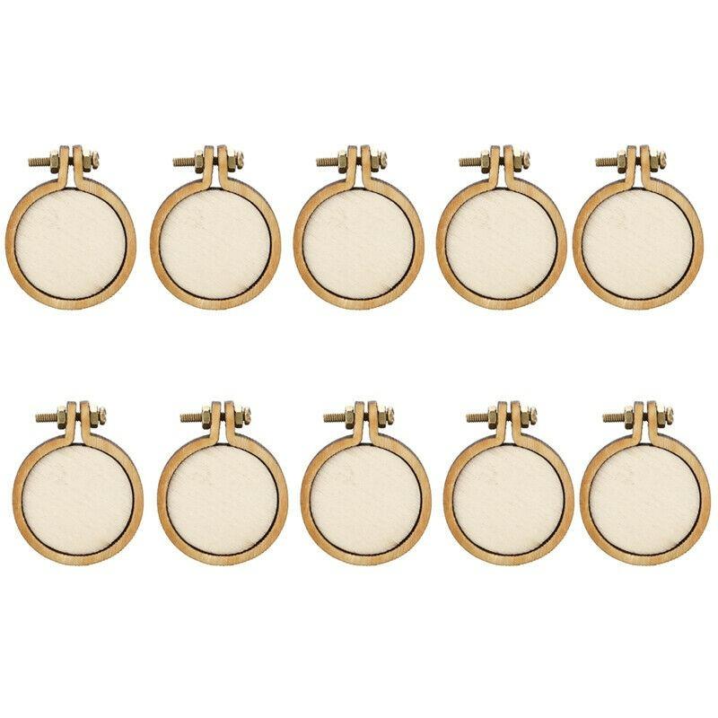 10x 20x Mini Embroidery Hoop Ring Wooden Cross Stitch Frame Handmade Pendant Crafts Embroidery Circle Sewing Kit
