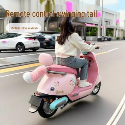 Rechargeable Remote-Controlled Fox Tail Pendant for Electric Vehicles