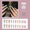 WM-107 Sommer-Farbverlauf Macaron Falsche Nägel - 24 Bunte, Tragbare Nagelspitzen & Aufkleber