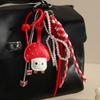 Mui Series Cute and Fashionable Little Mushroom Pearl Bow Bag Hanging Women's Handwoven Rope Keychain Bag Pendant