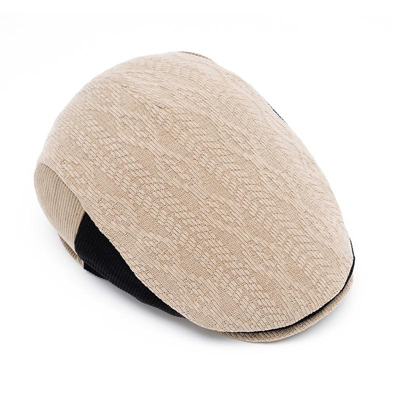 Men's Color Matching Peaked Cap Knitted Wool Beret Autumn Winter British Retro Forward Hat Warm Cap Painter's Hat