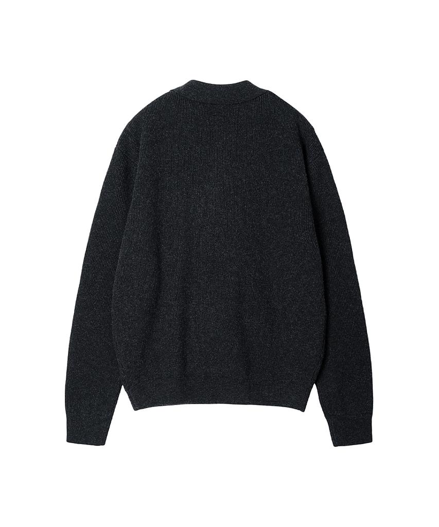 Leopeusaideu Collar Knit Ash Black