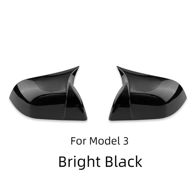 Carbon Fiber Rear View Mirror Car For Tesla Model 3 Y Bright/MatteDecorative Shell Exterior Accessories 2023 Car Rearview Cover