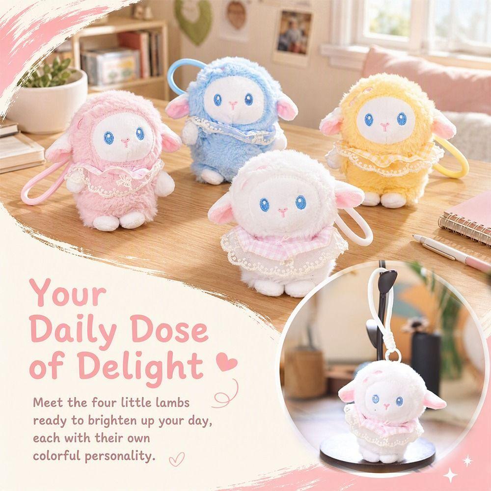 Soft Fluffy Lamb Backpack Decoration Lace Dress Sheep Pendant Bag Accessories Bag Decoration