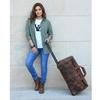 Monogrammed Leather Duffle Bag On Wheels | Genuine Leather Weekender Bag | Leather Holdall | Overnight Bag Men | Gifts For Him