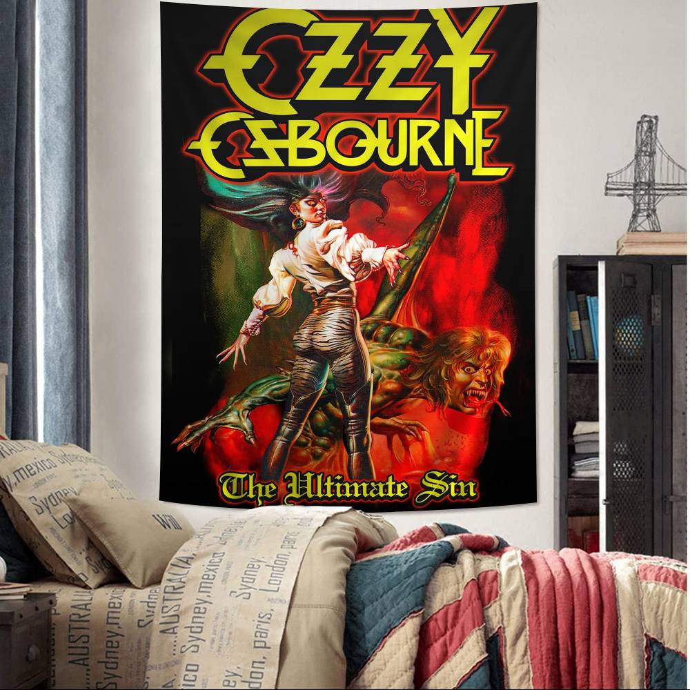 

Rock Singer Ozzy Osbourne Anime Tapestry Art Science Fiction Room Home Decor Wall Art Decor 74x94cm(29x37in)