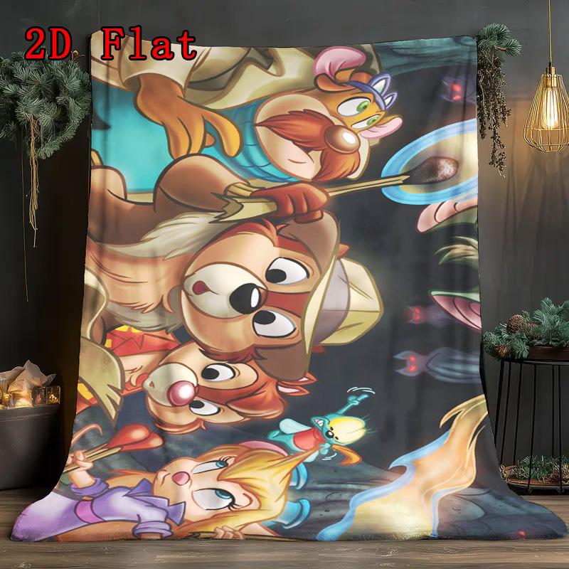 Chip'n Dale 2D Flat Pattern Flannel Blanket High quality All Seasons Warmth and Comfort Perfect for Christmas Gifts.DMT0925346