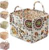 Boho Fabric Storage Basket, Floral Laundry Baskets,Decoration Large Capacity Storage Baskets, Portable Folding Storage Bag for Clothes and Sundries