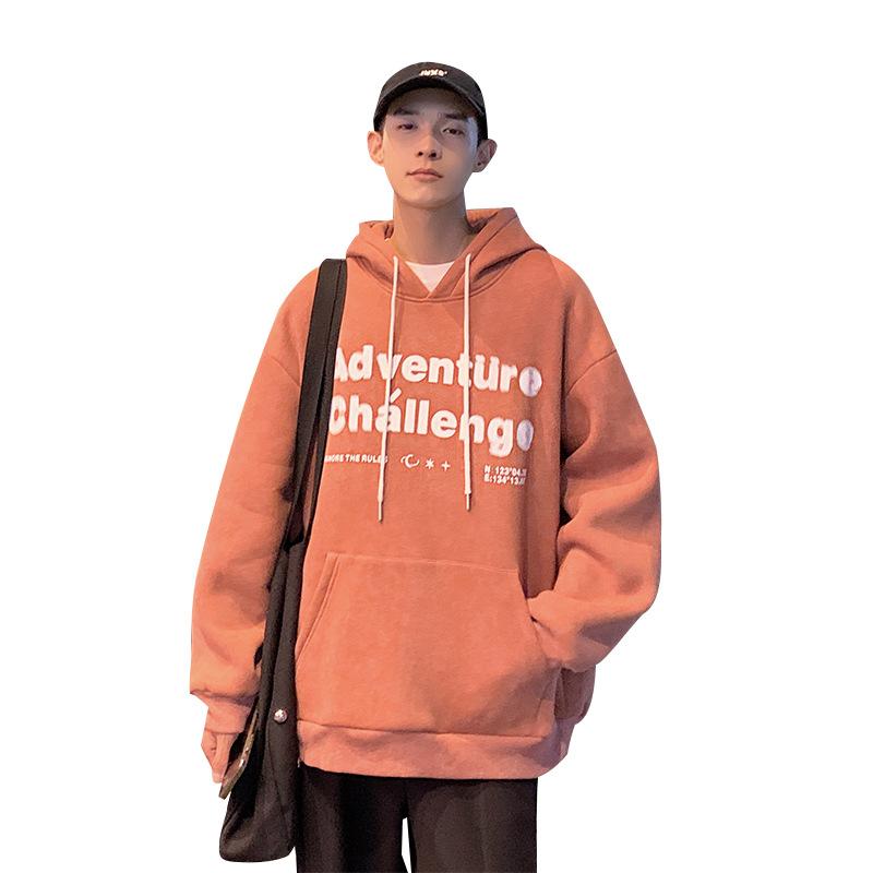 Frühling und Herbst Neu Herren Koreanischer Stil Kapuzenpullover mit Buchstabenaufdruck Langarm Sweatshirt Trendiges Paar Internet-Berühmtheit Gleicher Stil Oberteil