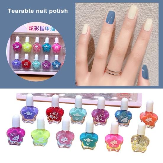 24-teiliges Kinder-Nagellack-Set, geruchsarm, schnell trocknend, abziehbar, sicher, sanftes Nagellack-Maniküre-Zubehör