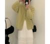 Women's Mid-Length V-Neck Mink Cashmere Cardigan Coat - Autumn/Winter