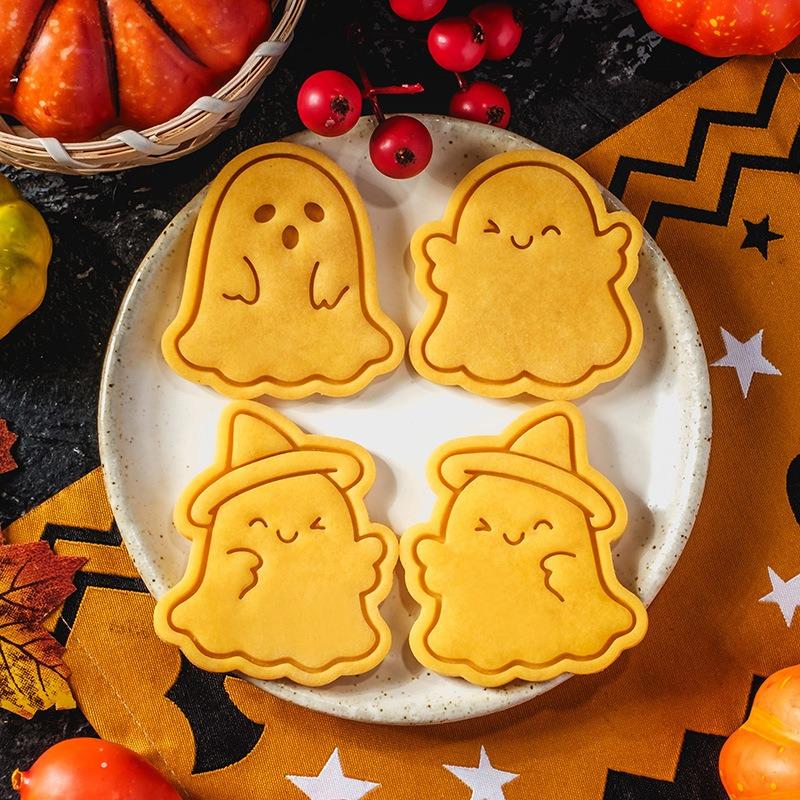 Nové halloweenské formičky na sušenky Roztomilé sušenky ve tvaru ducha Obrácené formičky na krájení cukru DIY pekářské nástroje Party dorty Dekorace Potřeby