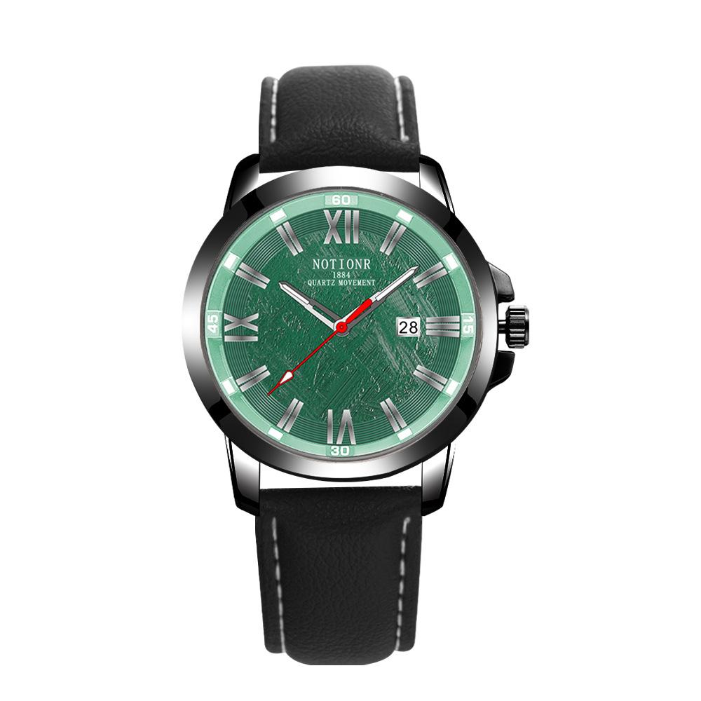 Notionr Trendy Men S Waterproof Watch Calendar Watch Men S Pu Leather Quartz Watch Sports Watch Men