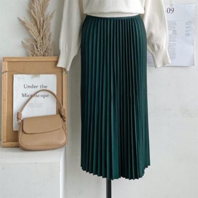 New Arrivals Open Run Women Rayon Pleats Long Skirt