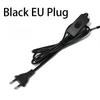 Black/White EU/US Pulg Electric Wire Lamp Switch Cable International Standard Power Cord with Switch Plug Copper Wire