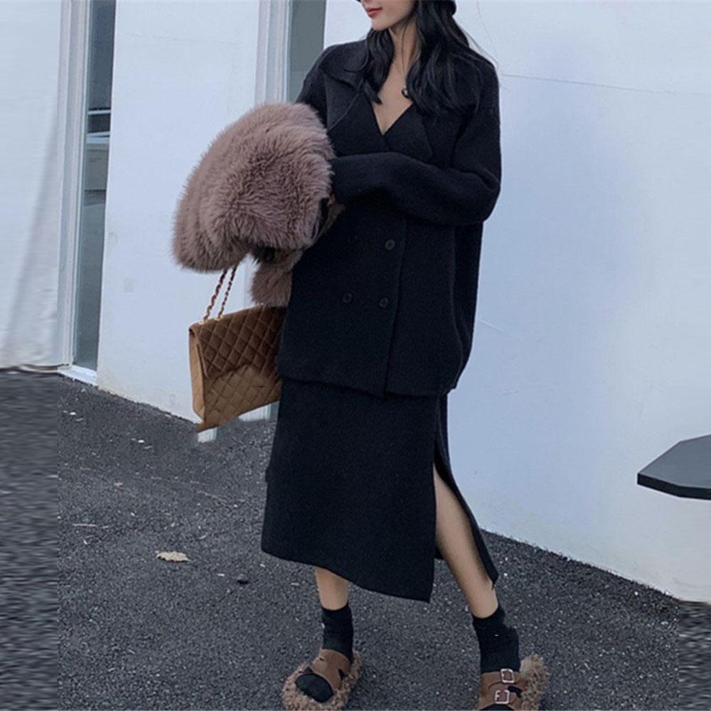 

XITAO комплект из двух предметов, женские костюмы с юбкой SMH1023 One Size чёрный