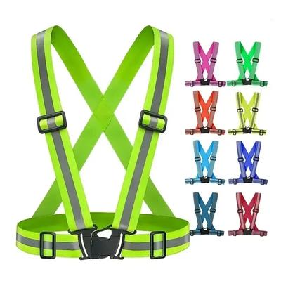 Reflective Safety Vests Lightweight Adjustable Elastic Vest Jacket Hi Vis Reflective Strips For Traffic Control Running Cycling
