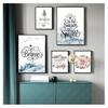 Picture Merry Christmas Party Decoration Nordic Wall Decor Watercolor Art Painting Prints Happy Holidays Quotes Canvas Posters