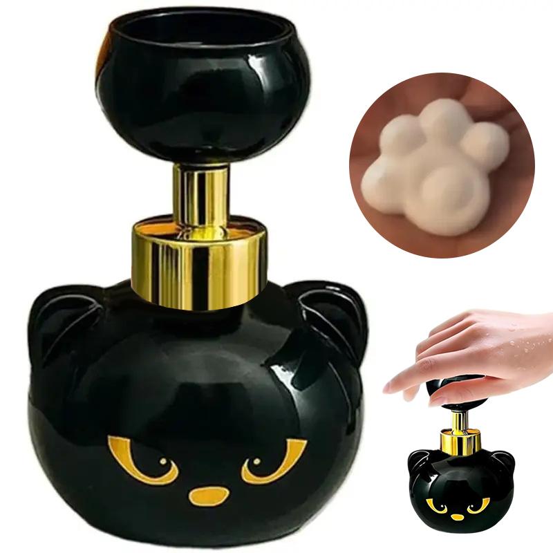 1 Pc Cute Cat Paw Foam Soap Dispenser Black Cat Pump Bottle With Paw Print Design For Bathroom, Kitchen, Pet-Friendly Homes