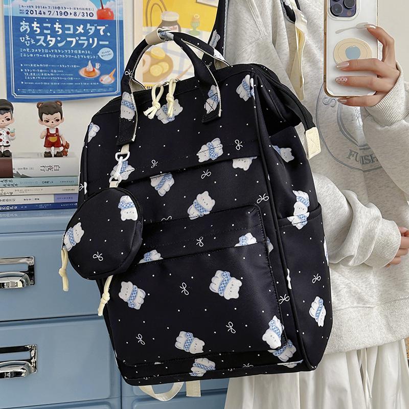Schoolbag Printed Backpack Female Students Large Capacity High Value Niche School Bag Junior High School Student High School Student Leisure Going