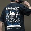 Men Cartoon T-Shirts 2026 Summer Harajuku Kawaii Cat Printed Short Sleeve Tees Couple Streetwear Loose Clothes Y2K Tops