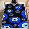1PC Nazar Boncuğu Print Flannel Blanket, High Quality All Seasons, Home Decor, Warmth and Comfort, Perfect for Christmas Gifts