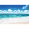 Background Photo with Beach Waves and Sunset, Summer Vacation, Ocean, Beach, Blue Sky, White Cloud, Sand, Photo Shoot