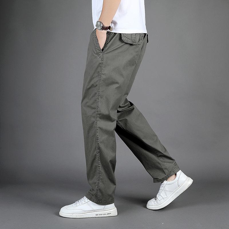Summer Plus Size Men's Wide-leg Pants Multi-pocket Overalls Straight Casual Pants Outdoor Loose Version Sports Pants