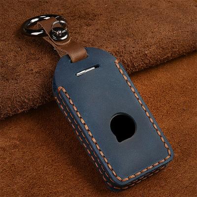 Capa de couro para chave remota de carro, capa para volvo xc60 v60 s60 xc70 v40, acessórios automotivos, porta-chaves com chaveiro