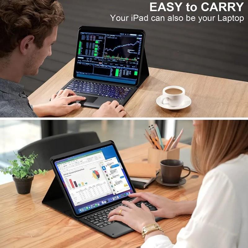 Redmi Pad 2 Pro Keyboard Case With Backlit Touchpad Multi-Color Folio Cover Tablet Includes Stylus Pen