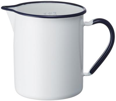 Nodahoro Beaker Enamel Heat Resistant 1L Mug with Internal Memory Made In Japan White Border Navy HB-010