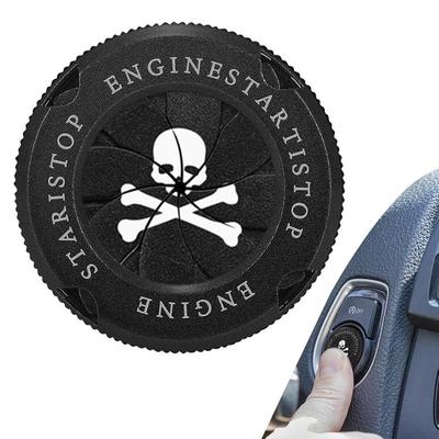 Tampa do botão de partida de pressão em liga de zinco para carro, tampa do botão de partida e parada, decoração de carro com caveira, peças de partida do motor do carro