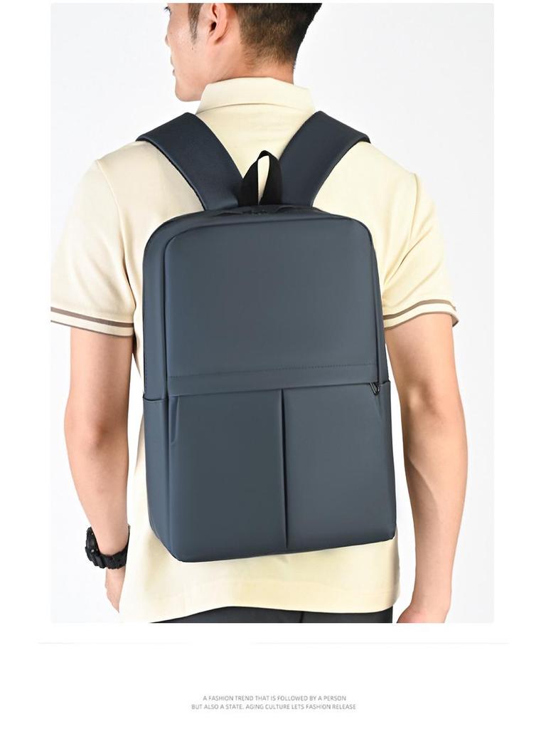 Men's Waterproof Solid Color Laptop Backpack for Business and School