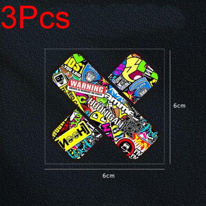 

3 листа Персонализированные Светоотражающие Декоративные Наклейки на Кузов Заплатки Закрывают Царапины Наклейки на Автомобиль Модные Граффити Клейкие Бинты