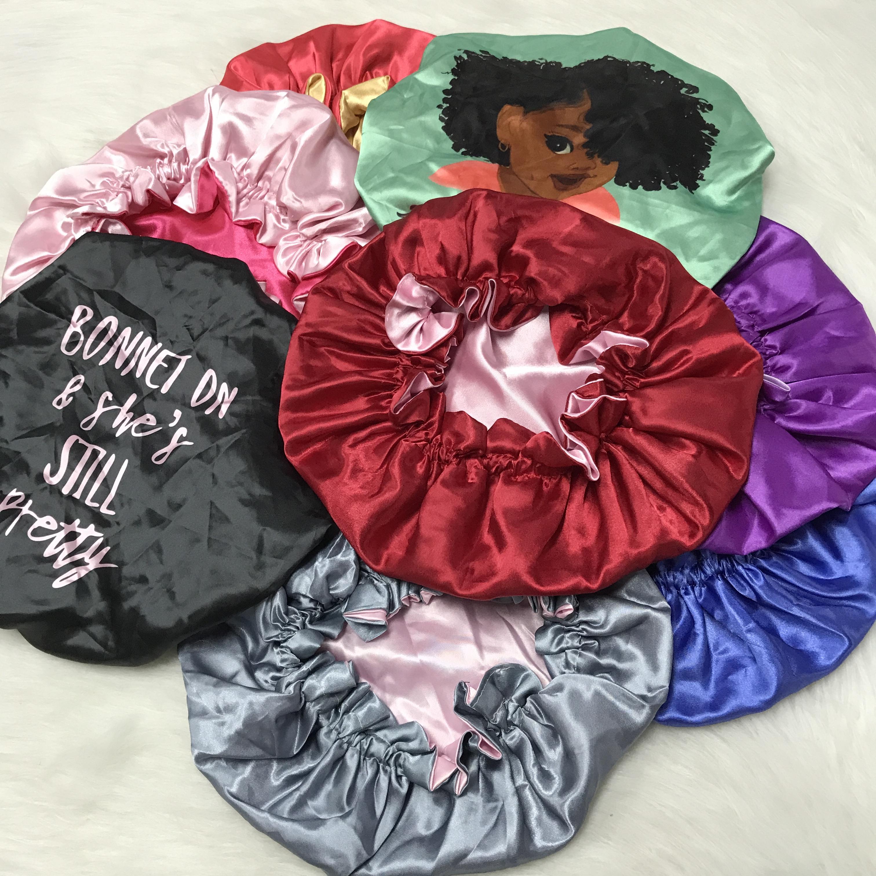 Wholesale Customized Logo Printed Logo on Double Layer Bonnets Adult and Children Bonnet
