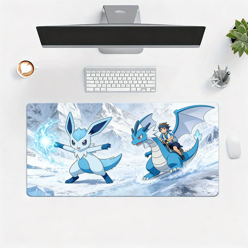 Pokemon Grovyle and Combusken Battle Anime Extended Gaming Mouse Pad Large Desk Mat for PC Laptop