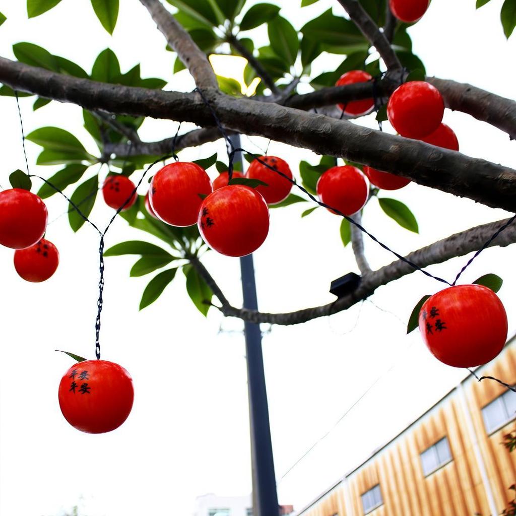 Waterproof Solar Fruit String Lights: Apple & Orange Harvest Festival Decoration