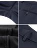 Men's Anti-Wrinkle Straight-Leg Business Trousers with Slight Stretch and Warm Plush Lining