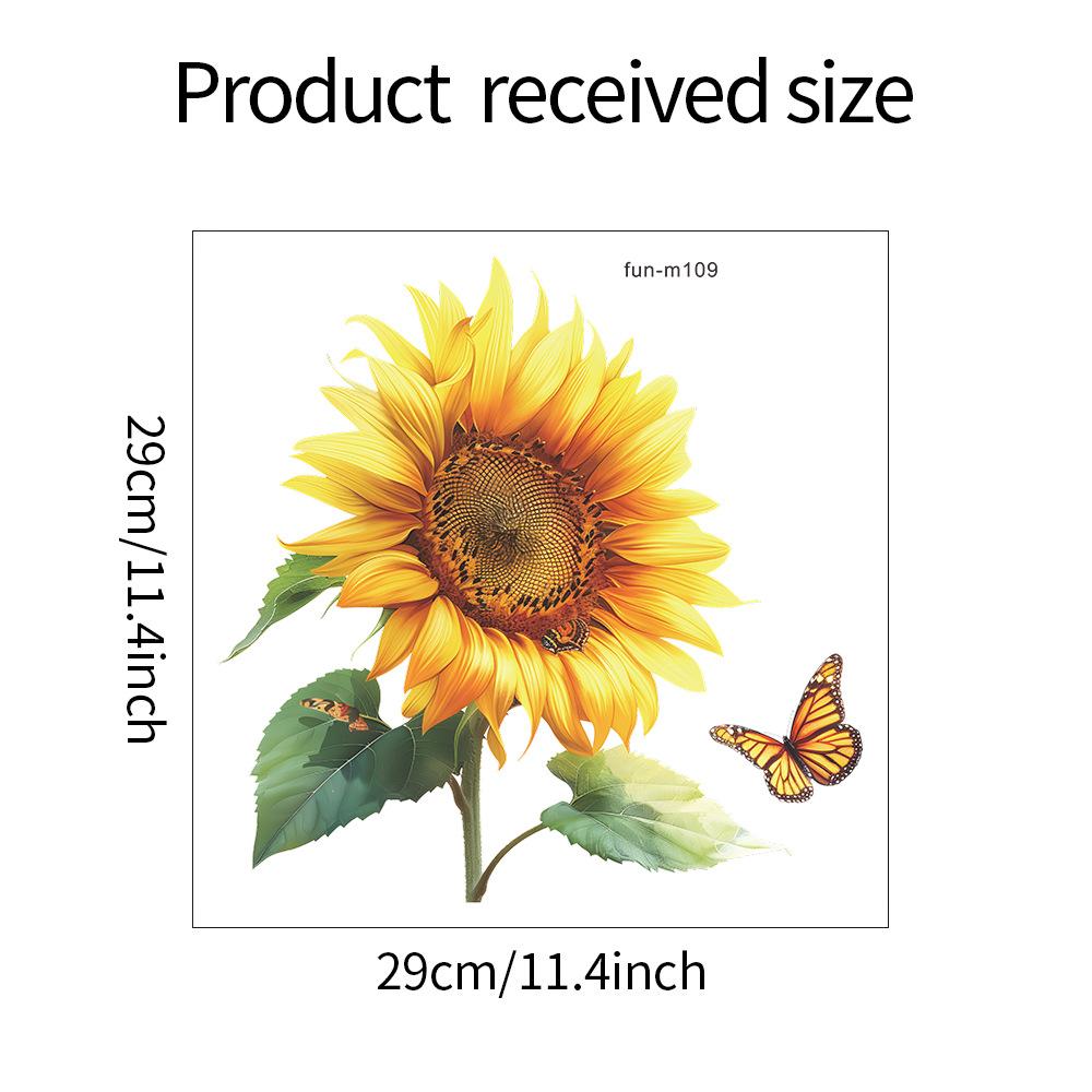 Samolepka na zeď Fun-m109 Malovaná slunečnice Butterfly WC s koupelnou Zkrášlení koupelny