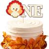 One Little Turkey Cake Topper - Thanksgiving 1st Birthday Party Decoration, Turkey Themed Cake Topper, Picks For Fall Harvest Themed Decoration, For