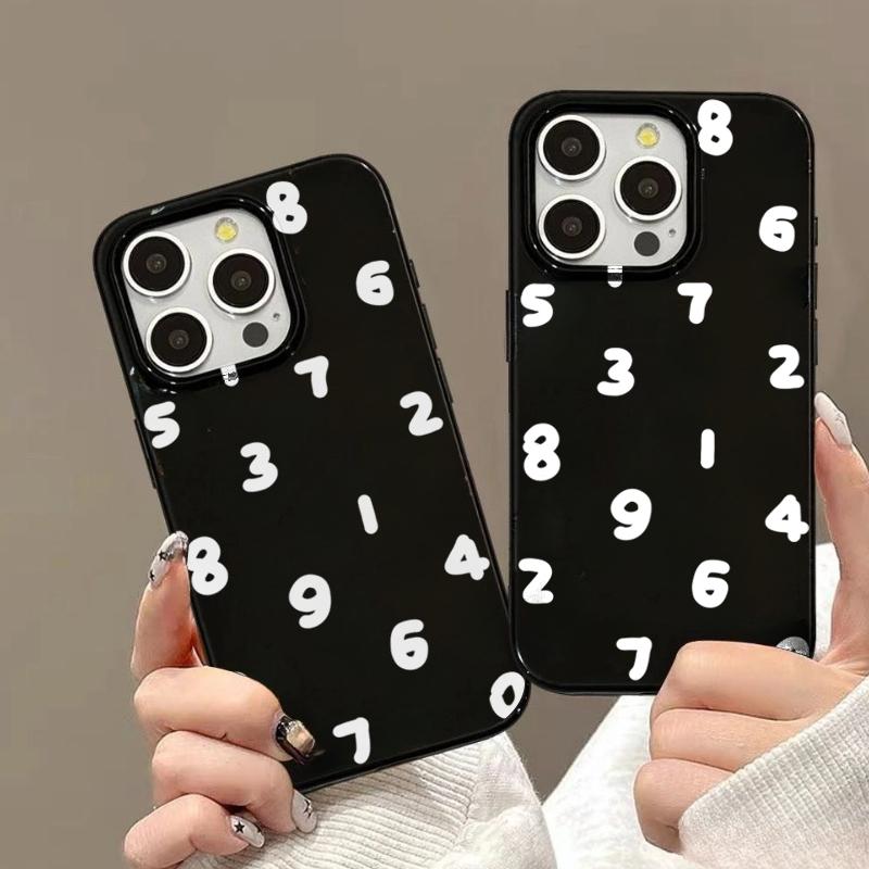 Ins Simple Numbers Case for iPhone 11 Cases IPhone 15 12 13 14 16 Pro Max X XR XS Max 14 15 7 8 Plus iPhone16e Soft Cover Funda