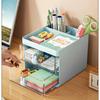Small Desk Organizer With Drawer, Office Desktop Storage Box, Makeup Organizer, Business Card/Pen/Pencil/Mobile Phone/Stationery