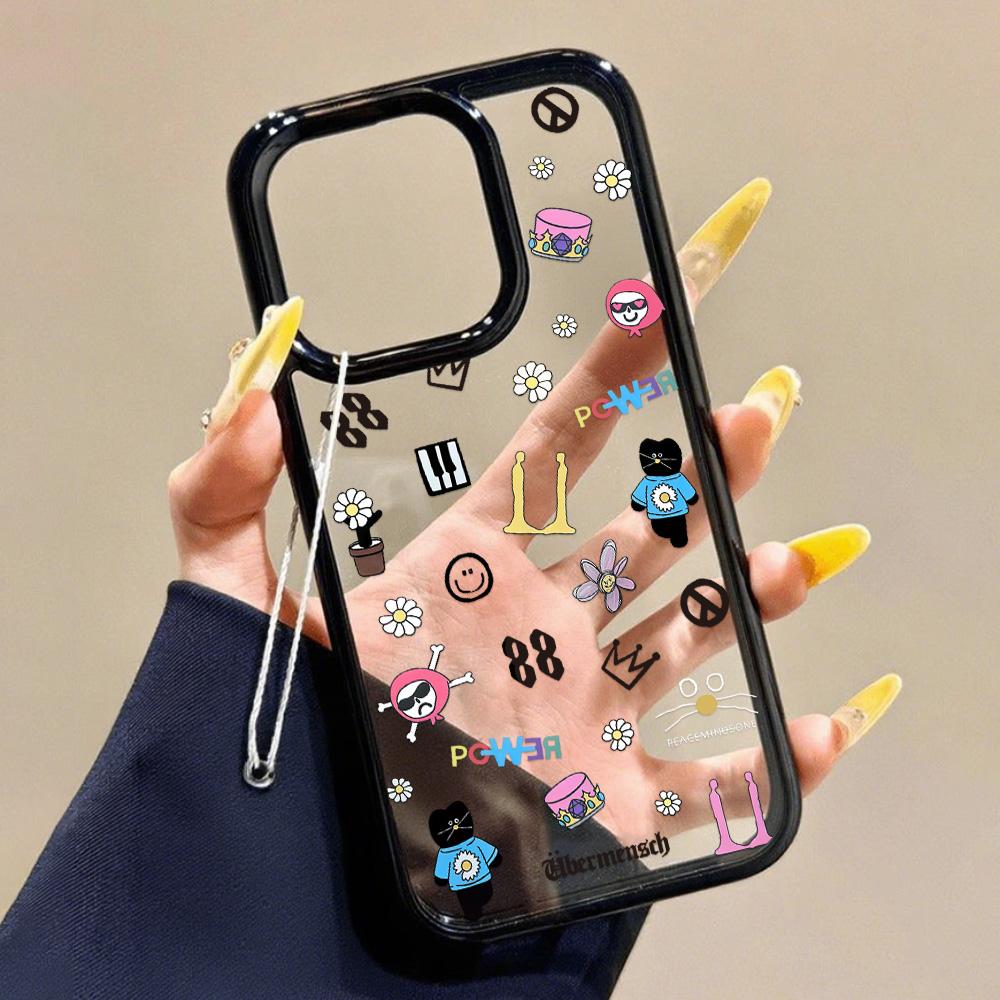 Acrylic Phone Case for iPhone 11 12 13 14 Pro 12 14 16 Pro Max for Samsung A16 A36 A56 S24 FE High-quality Painted Anti-fall Mobile Phone Case