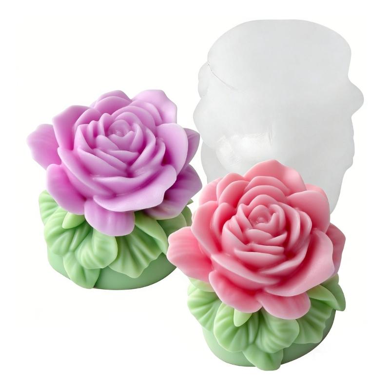 Food Grade Silicone Florals Shaped Candle Making Mould For Home Decoration Craft