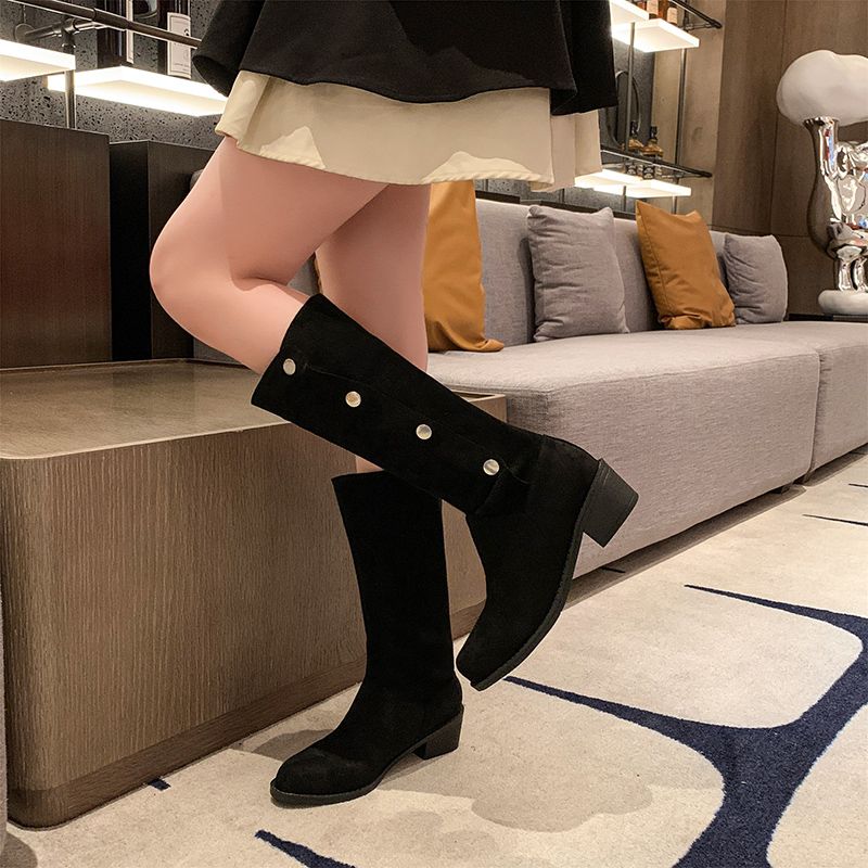 Fashion Middle Heel Half High Boots for Women Spring Autumn Pointed Toe Mid Calf Shoes Woman Fashion 2025 Y2k New in Trend Goth Footwear