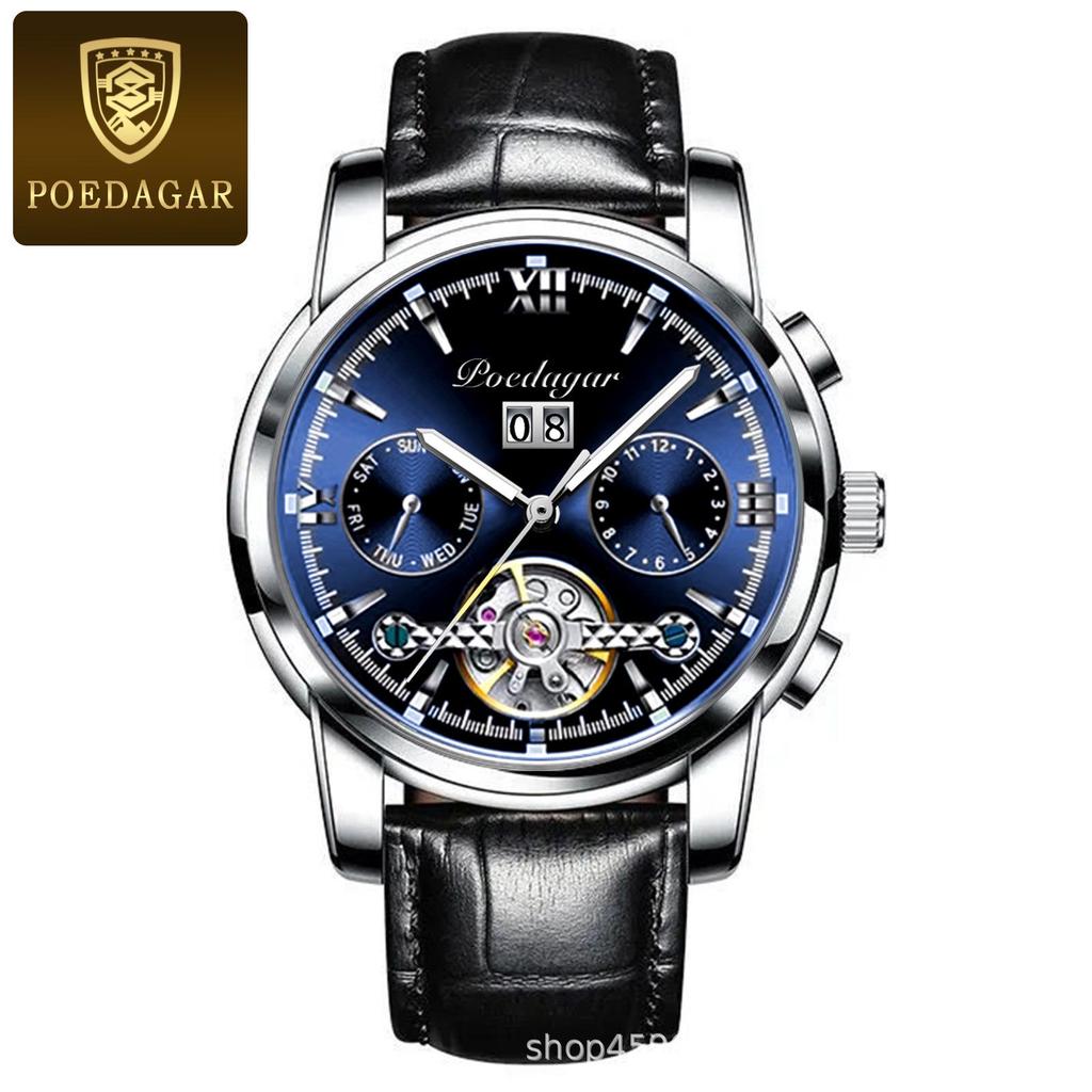 Švýcarské pánské automatické multifunkční tourbillonové hodinky