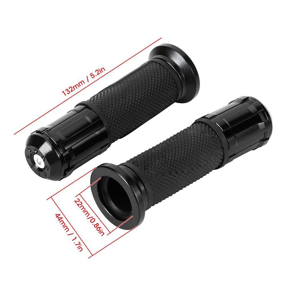Motorcycle Non Slip Handlebar Hand Grips Modification Accessory 22mm(Black )